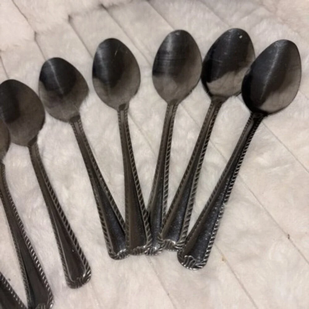 Unbranded Braided Rope Edge Stainless China Place Soup Spoons Lot of 10